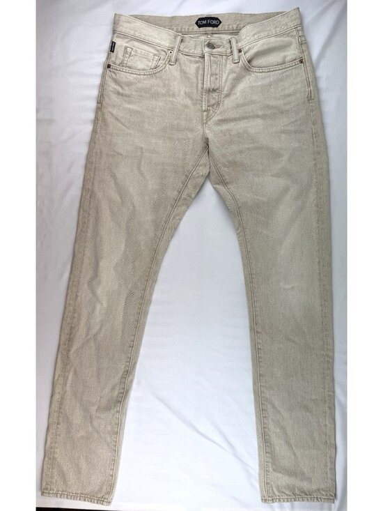 Tom Ford Other - TOM FORD Cotton Blend Twill Slim Straight Jeans in Neutrals Size 32